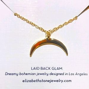 New Elizabeth Stone Crescent Moon Pendant